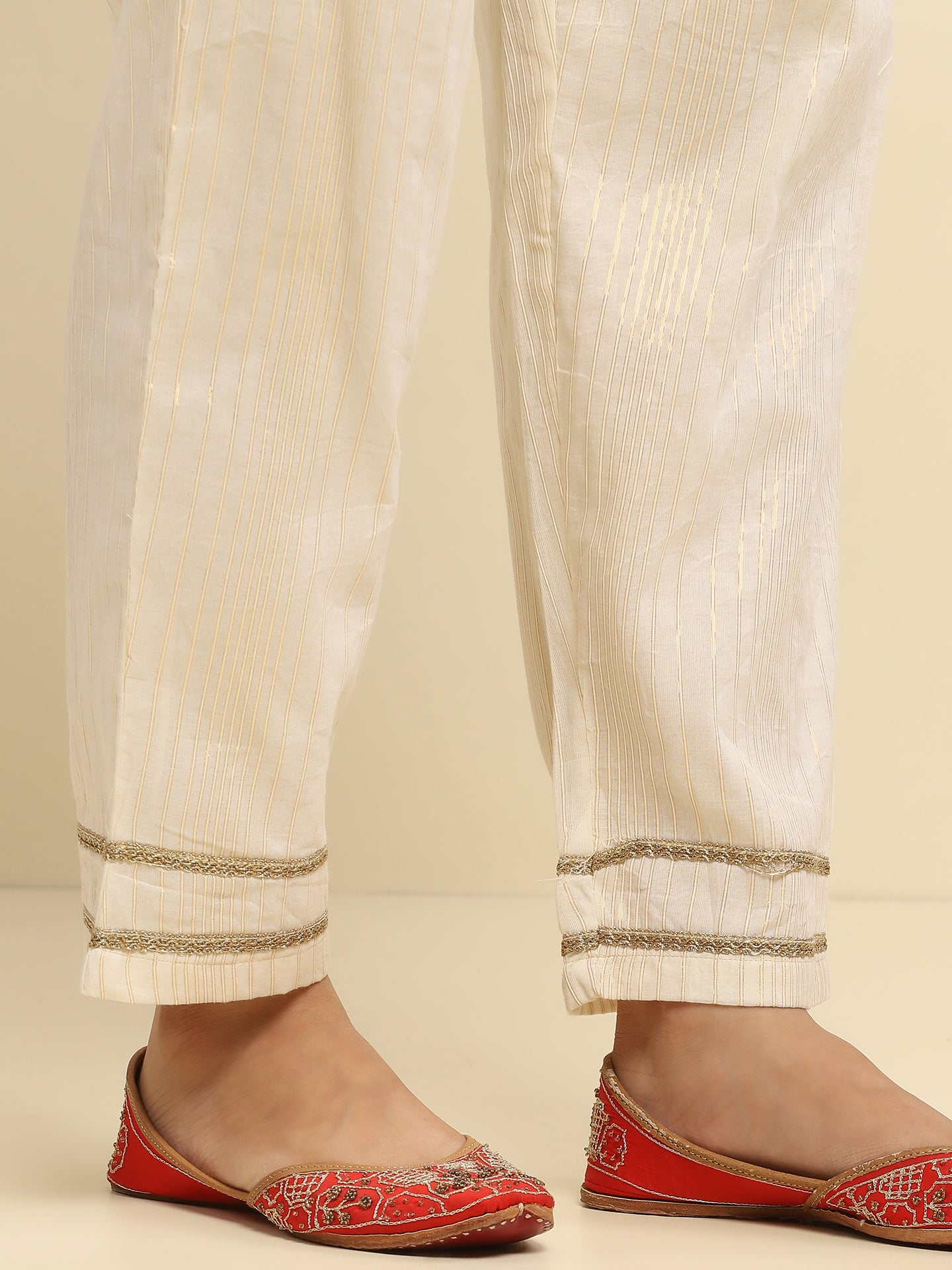 Cotton Embroidered Printed Women's 3 PC Long Kurta Set- Mustard Yellow