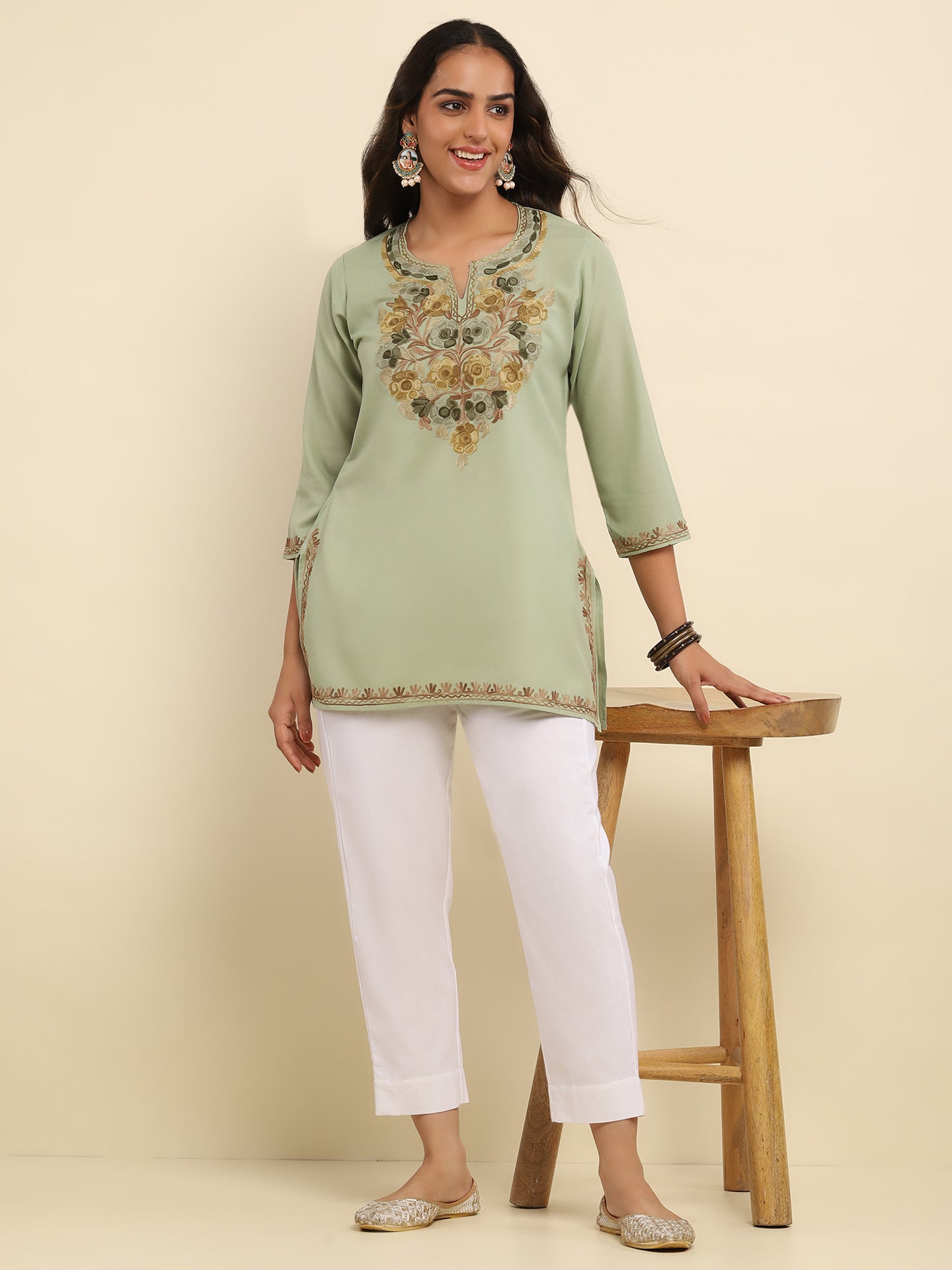 Cotton Satna Solid Women's Pant - White