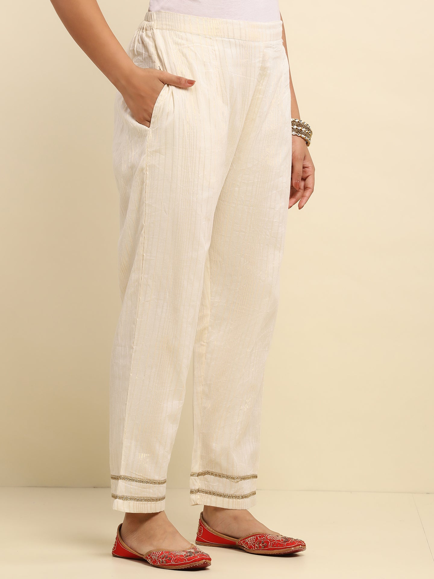 Cotton Embroidered Printed Women's 3 PC Long Kurta Set- Mustard Yellow