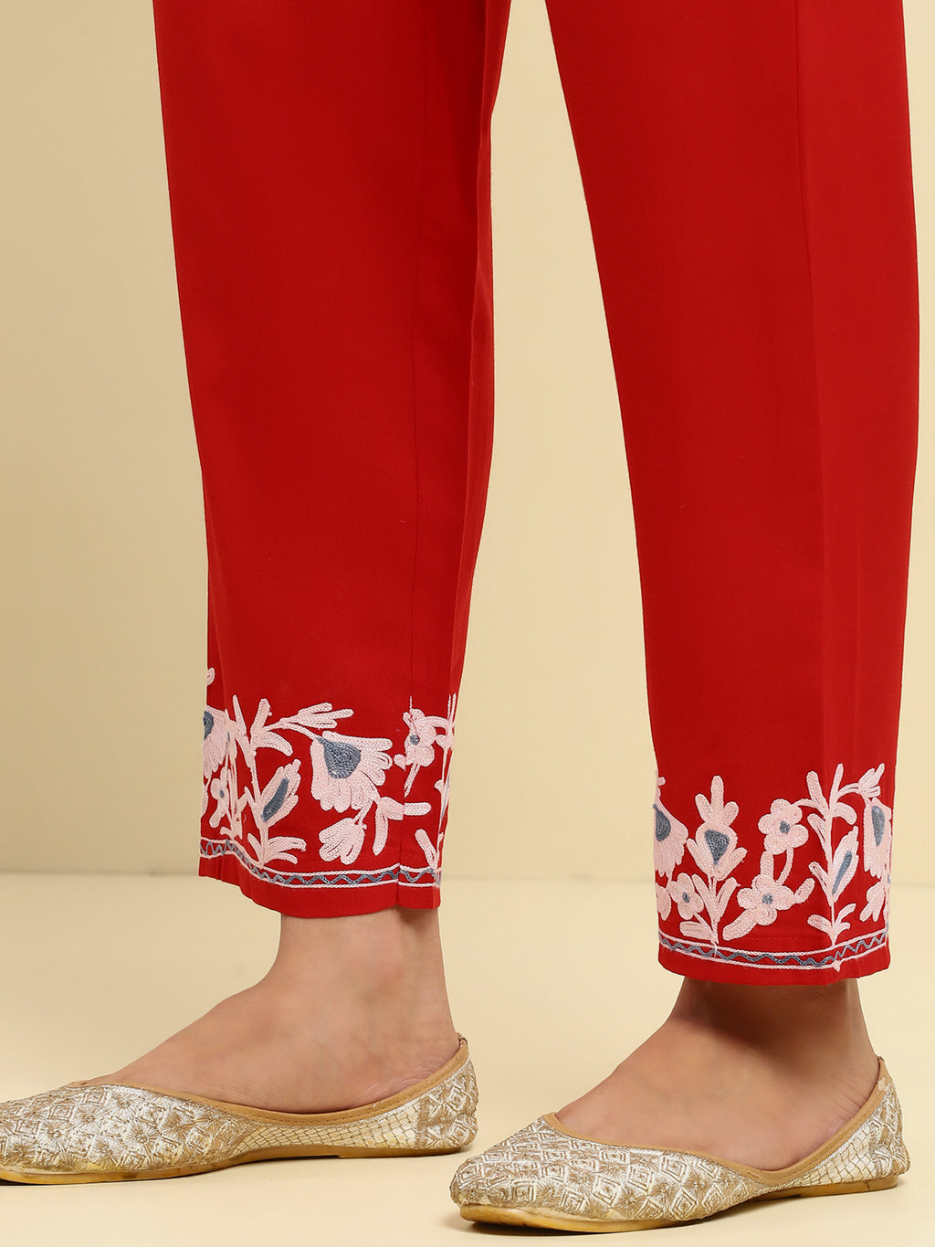 Falak Kashmiri Short Kurta - Red