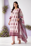 Beige Handblock Printed Cotton Dupatta Set