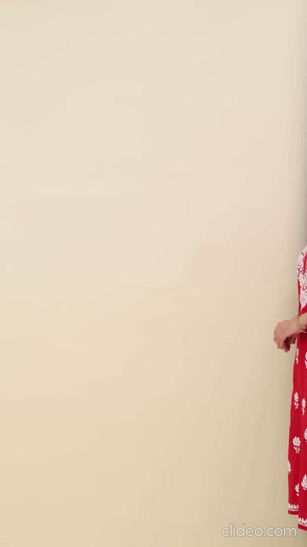 Falak Kashmiri Short Kurta - Red